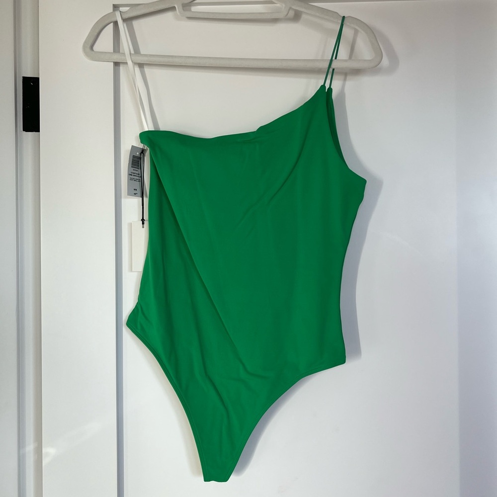 Babaton Asymmetrical Green Bodysuit